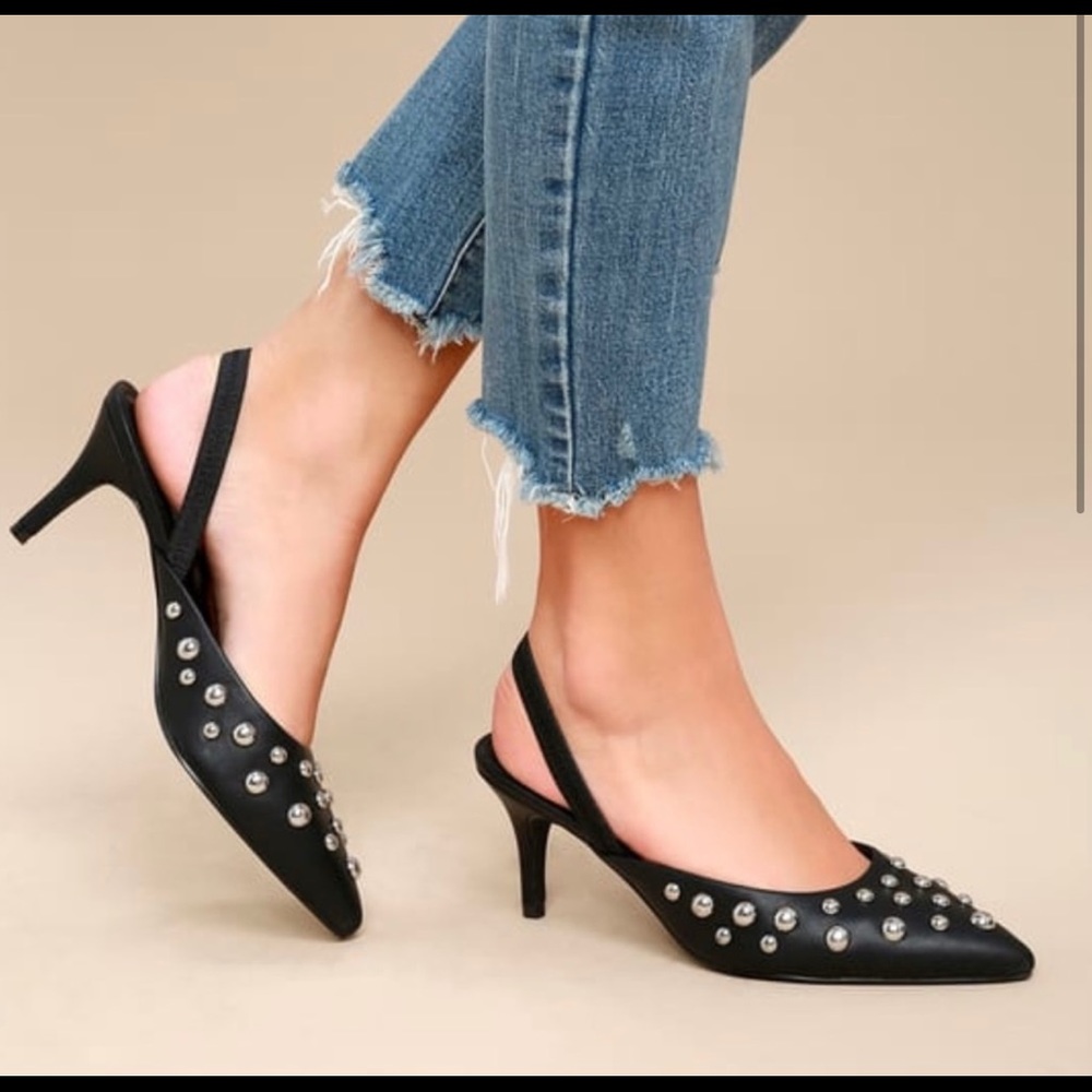 Steven Madden studded kitten heel